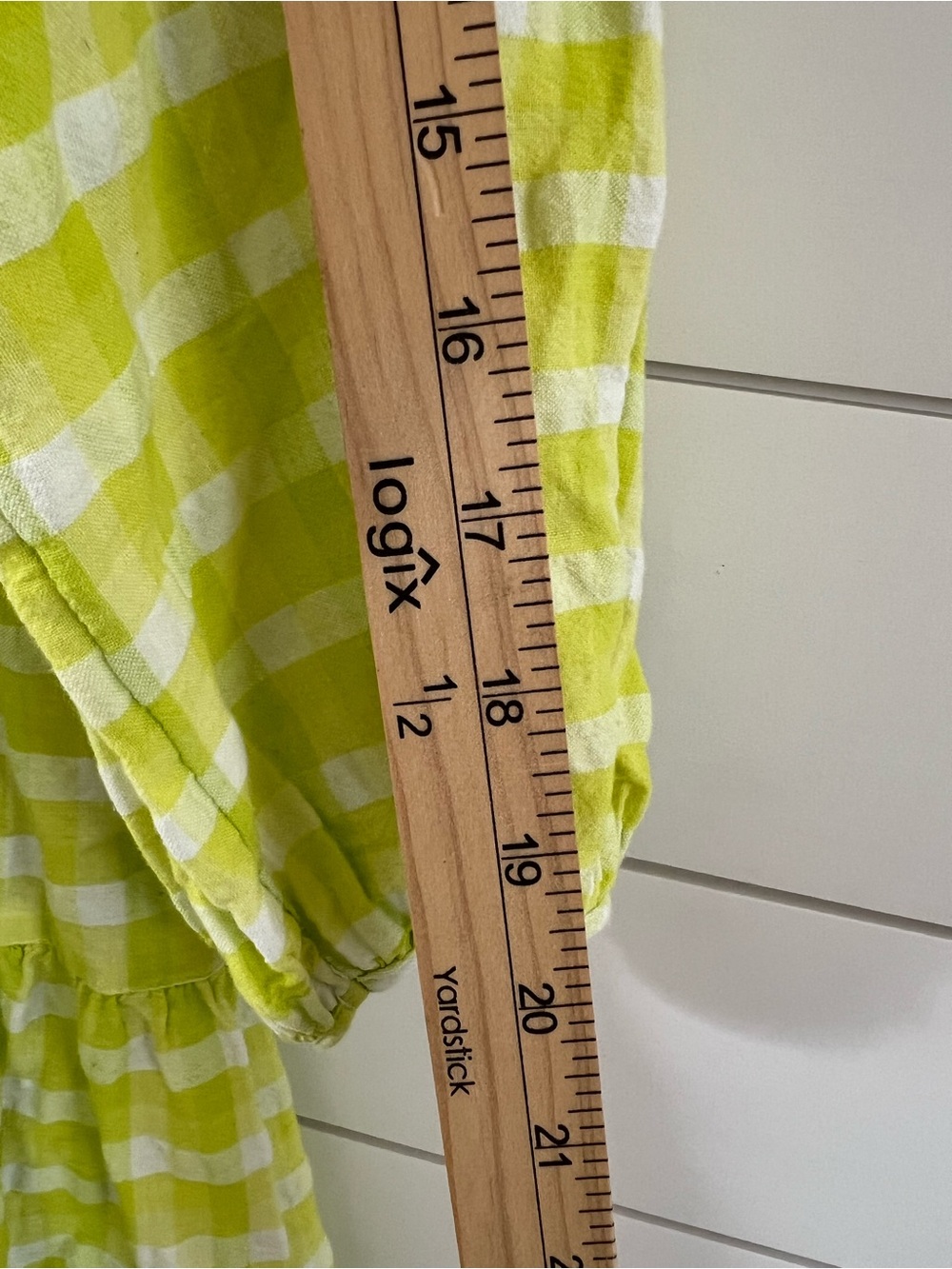 Seafolly Lime Green Gingham Swim Cover Up Dress S/M Boho Beach 100% Cotton - Picture 13 of 14